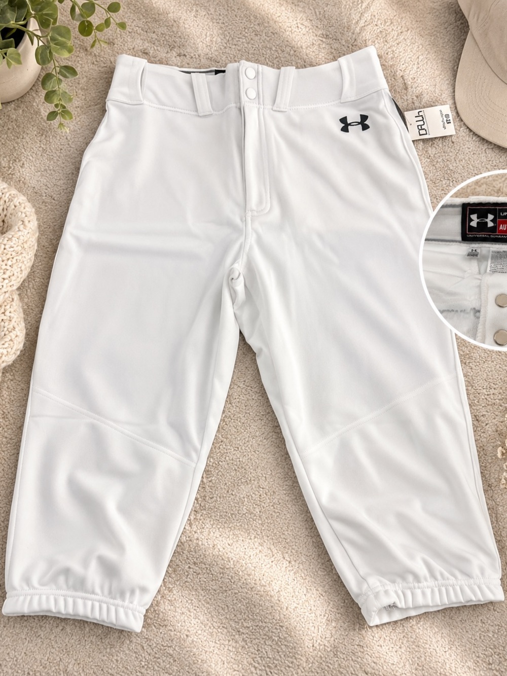 Under Armour White Athletic Baseball Pants
